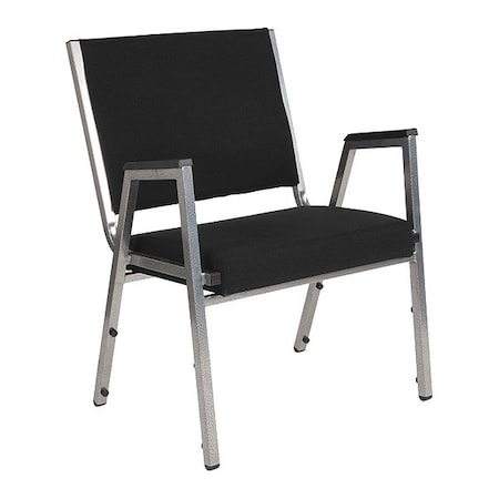 Contemporary Chair Hercules Baritrc Chair,Slvr Frm,Blk Fbrc, Fixed Arms, 18" Height, Fabric