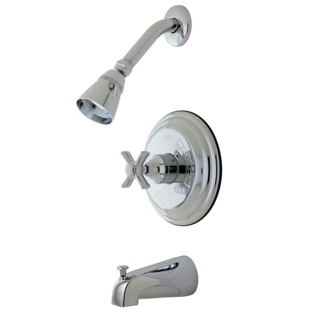 Tub and Shower Faucet, Standard, 3, Wall Mount, Polished Chrome