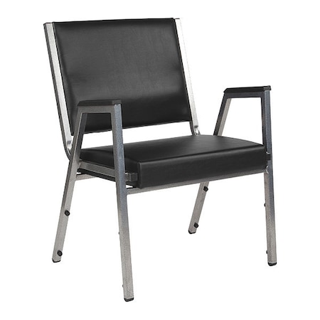 Contemporary Chair Hercules Bariatric Armchair, Blk Vinyl, Fixed Arms, 18" Height, Vinyl