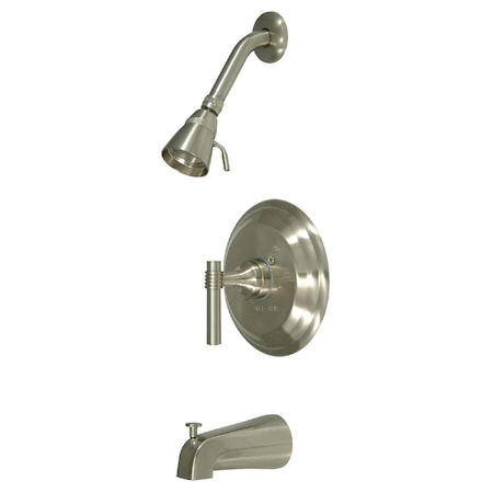 Tub and Shower Faucet, Standard, 3, Wall Mount, Brushed Nickel