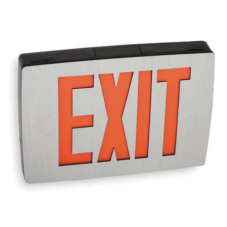 Exit Sign, Black, 2 Face(s), LED, Top and Side Mount, Nickel Cadmium