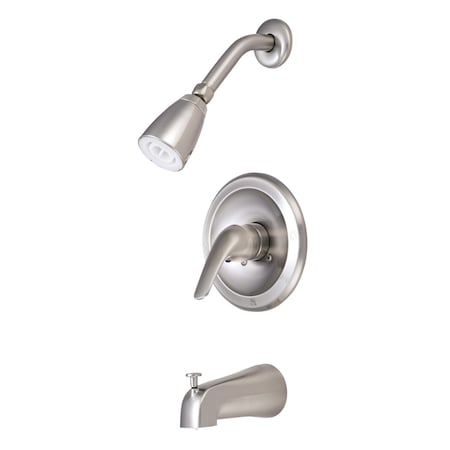 Tub and Shower Faucet, Brushed Nickel, Wall Mount