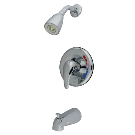 Tub and Shower Faucet, Standard, 3, Wall Mount, Polished Chrome