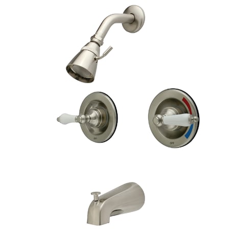 Tub and Shower Faucet, Brushed Nickel, Wall Mount