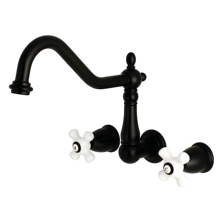 Roman Tub Faucet, Matte Black, Wall Mount