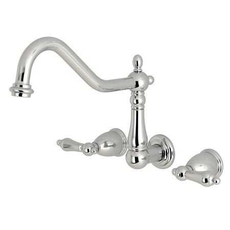 Roman Tub Faucet, Polished Chrome, Wall Mount