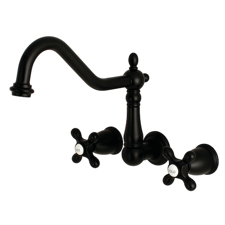 Roman Tub Faucet, Matte Black, Wall Mount