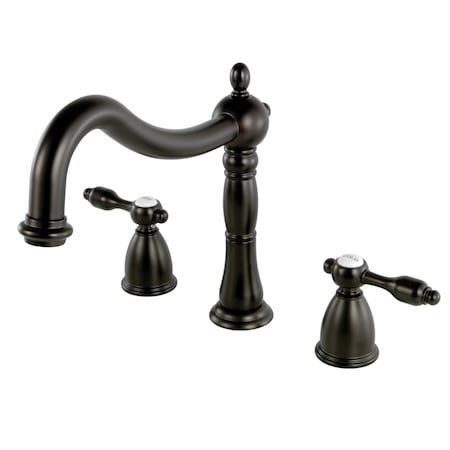Roman Tub Faucet, Oil Rubbed Bronze, Deck Mount