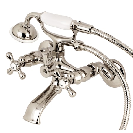 Wall-Mount Clawfoot Tub Faucet, Polished Nickel, Tub Wall Mount