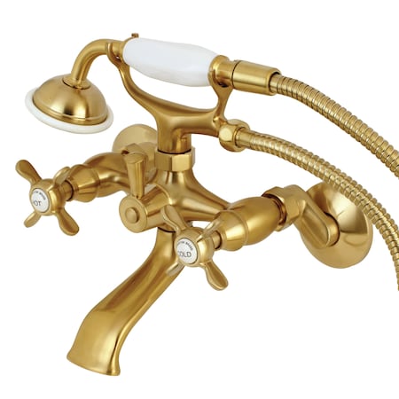 Wall-Mount Clawfoot Tub Faucet, Brushed Brass, Tub Wall Mount