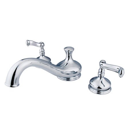 Roman Tub Faucet, Polished Chrome, Deck Mount