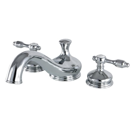 Roman Tub Faucet, Polished Chrome, Deck Mount
