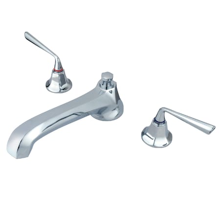 Roman Tub Faucet, Polished Chrome, Deck Mount