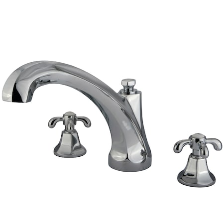 Roman Tub Faucet, Polished Chrome, Deck Mount