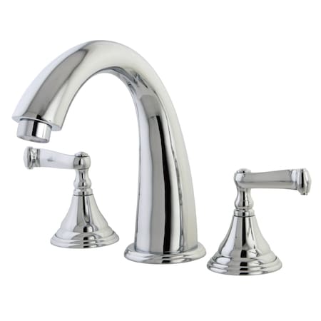 Roman Tub Faucet, Polished Chrome, Deck Mount