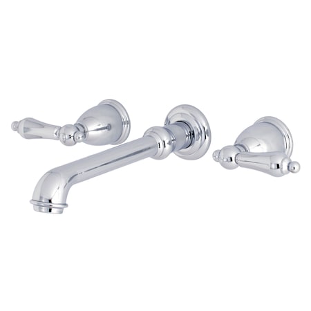 Roman Tub Faucet, Polished Chrome, Wall Mount