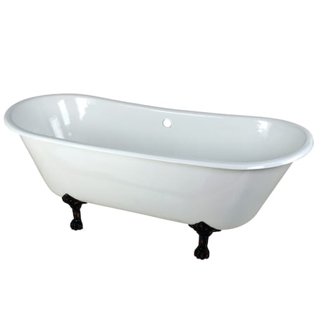 VCTND6728NH5 67" Cast Iron Double Slippe, 66.88" L, 27.56" W, White/Oil Rubbed Bronze, Cast iron
