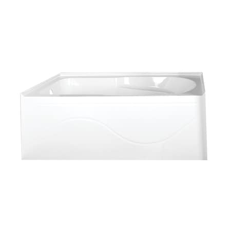 VTAP603022L 60" Acrylic Alcove Tub w/Ant, 60" L, 30" W, White, Acrylic, Left