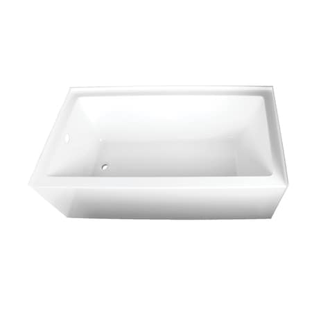 VTAP663222L 66" Acrylic Alcove Tub,w/, 66" L, 32" W, White, Acrylic, Left