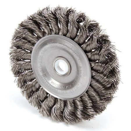 Twist Wire Wheel Wire Brush, Arbor, 4"