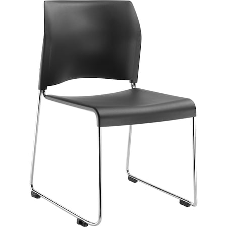Cafetorium Plastic Stack Chair, Charcoal