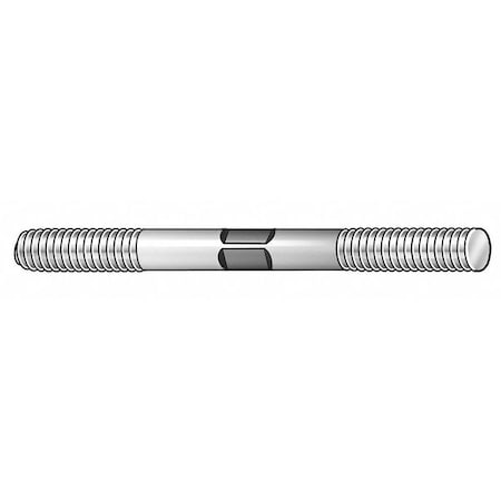 Double-End Threaded Stud, 5/8"-11 Thread to 5/8"-11 Thread, 8 in, Steel, Black Oxide, 2 PK