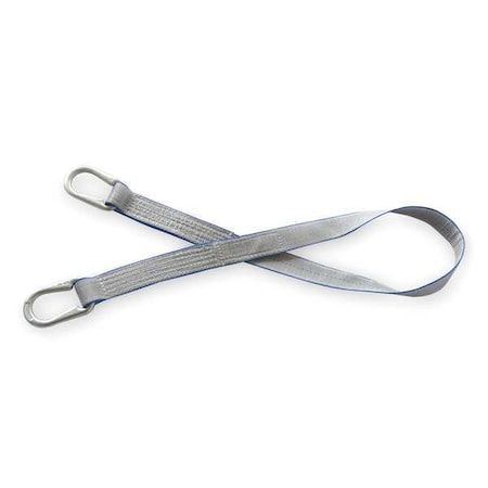 Web Sling, Type U, 6 ft L, 2 in W, Polyester, Silver
