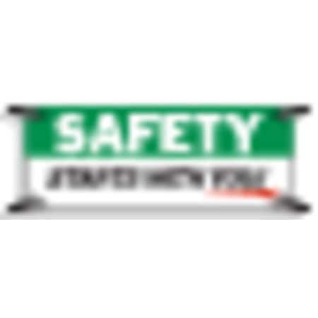 Safety Banner, Safety Starts With You, 48 in H x, 120 in W, Polyethylene