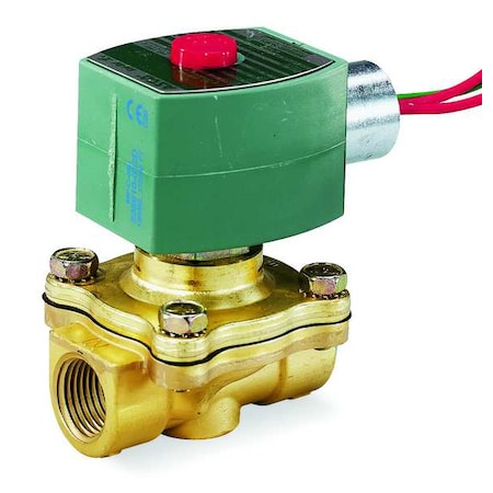 Solenoid Valve, 2-Way, 2-Position, Normally Closed, 2 in Pipe Size, 24V DC, High Flow, Brass, NBR