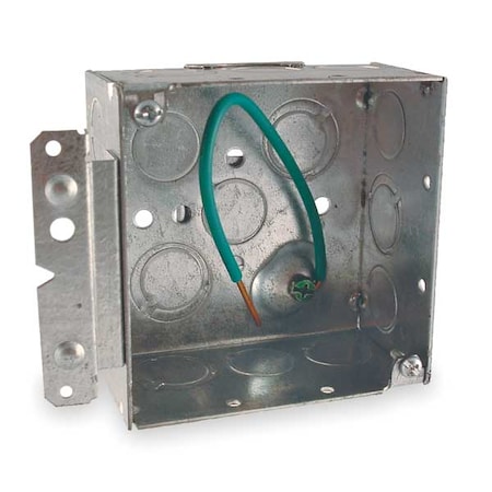 Electrical Box, 30.3 cu in, Square Box Type, 2 Gangs, Galvanized Steel, Square Shape