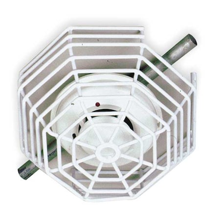 Smoke Detector Guard, Steel, Surface Mount, 8 1/4 in W x 8 1/4 in H x 4 1/4 in D, White