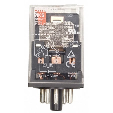 Plug-In, General Purpose Relay, Octal, 10 A, 8 Pins, Plug-in