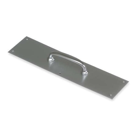 Door Pull Plate, Brass, 15"L x 3-1/2"W, 0.05" Proj.
