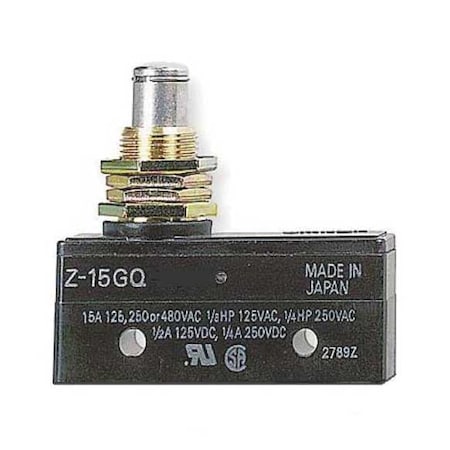 Snap Action Switch, Panel Mount, Plunger Actuator, SPDT, 15 A at 480 V AC Contact Rating