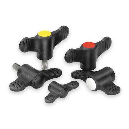Wing Grip D=5/16-18 A=75, H=35,6, Form: K, Plastic Black, Comp: Stainless Steel 1.4305