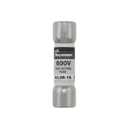 Midget Fuse, Fast-Acting, 15A, 600V AC, Non-Indicating, 100kA at 600V AC, 50kA at 600V DC