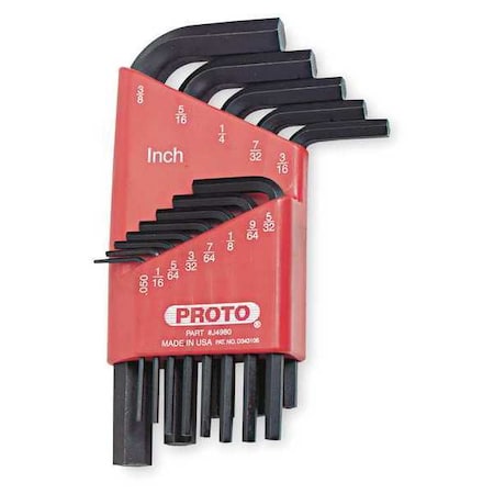 13 Piece SAE L-Shape Hex Key Set, J4980