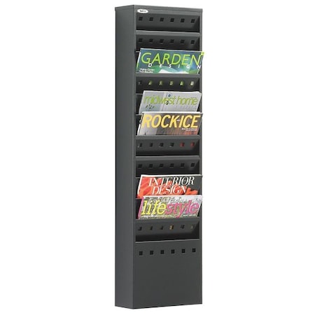 Magazine Rack,11-Pocket,Black