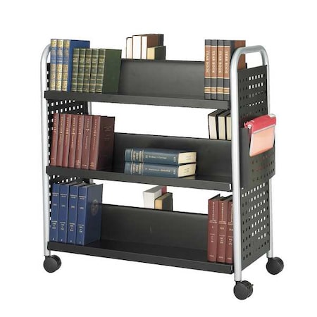Book Cart,Double-Sided,Black