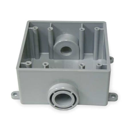 Weatherproof Electrical Box, 36 cu in, FSC Box Type, 2 Gangs, PVC, Rectangular Shape