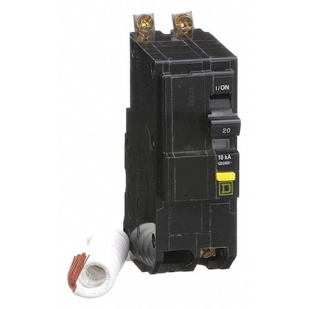 Miniature Circuit Breaker, QO Series, 20A, 2 Pole, 120/240V AC, 10kA at 120/240V AC, A Curve