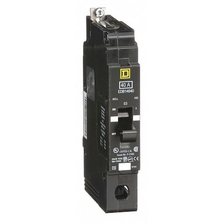 Miniature Circuit Breaker, E FRAME Series, 40A, 1 Pole, 277V AC, 25kA at 120V AC