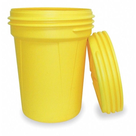 Open Head Salvage Drum, Polyethylene, 30 gal, Unlined, Yellow