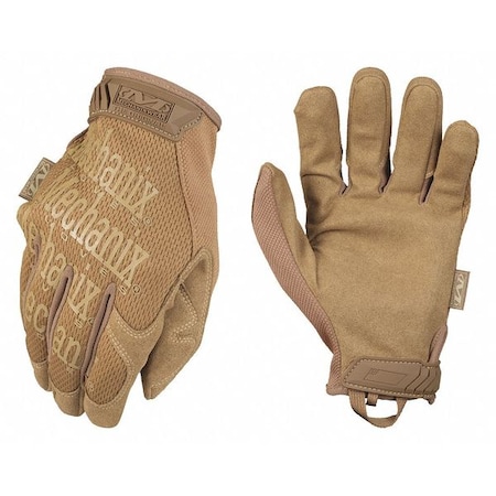 Tactical Glove, Synthetic Leather Palm, 9" Length, Hook-and-Loop Cuff, Full Finger, Tricot Lining