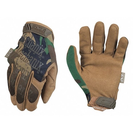 Tactical Glove, Synthetic Leather Palm, 11" Length, Hook-and-Loop Cuff, Full Finger, Tricot Lining