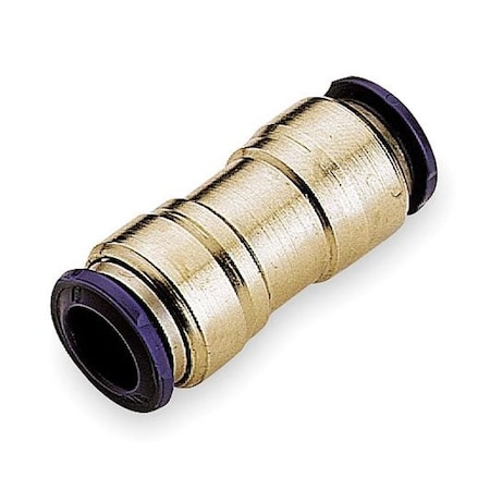 Push-Fit Union Fitting, Push-to-Connect x Push-to-Connect, 1/4 in Tube OD, Metal, 10 PK
