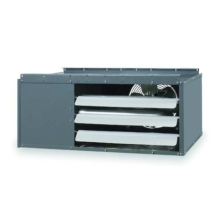 Gas Wall and Ceiling Unit Heater, NG/LP, 30,000, 370 cfm, Direct, Propeller, 1/2 in