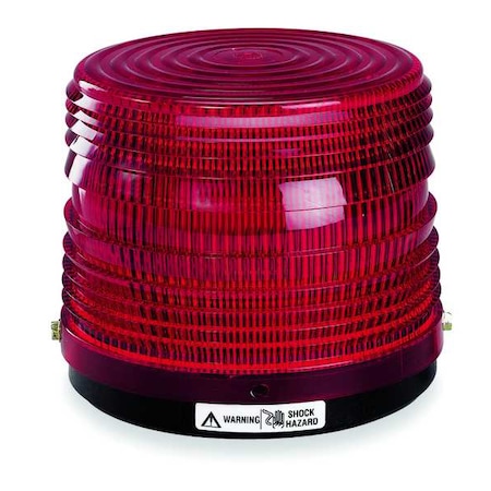 Warning Light, Red, 1/2 in NPT, 120V AC, 5 1/2 in Overall Dia, 5 1/4 in Overall Height