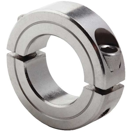 Shaft Collar,Clamp,2Pc,1/4 In,SS