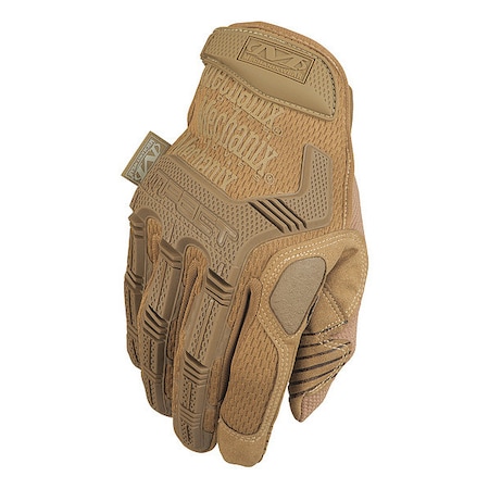 Tactical Glove, Synthetic Leather Palm, 11" Length, Hook-and-Loop Cuff, Full Finger, Tricot Lining